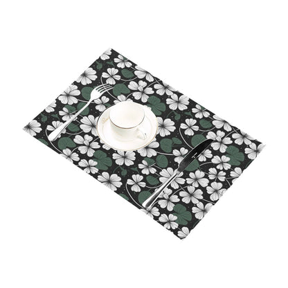 White Clover Table Placemat (set of 6) Placemats 12" x 18" (Set of 6) DeRose Seasonal