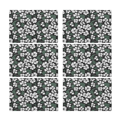 White Clover Table Placemat (set of 6) Placemats 12" x 18" (Set of 6) DeRose Seasonal