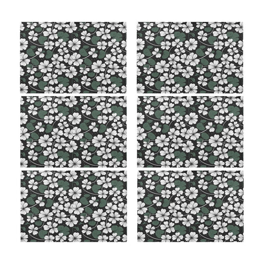 White Clover Table Placemat (set of 6) Placemats 12" x 18" (Set of 6) DeRose Seasonal