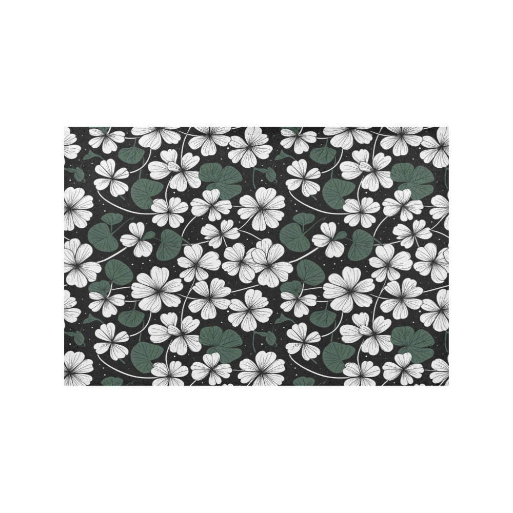 White Clover Table Placemat (set of 6) Placemats 12" x 18" (Set of 6) DeRose Seasonal
