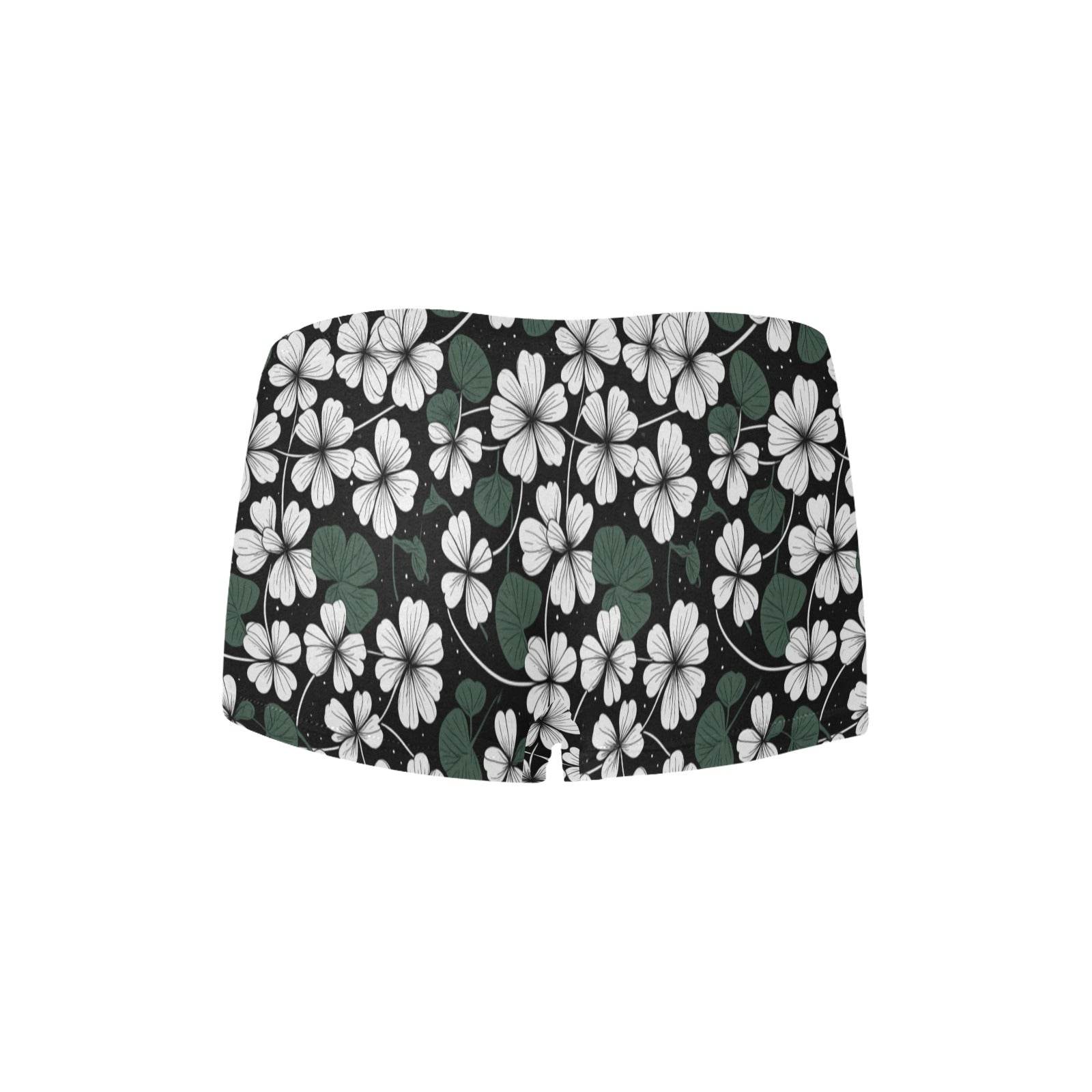 White Clover Women's Underwear Briefs Women's Boyshort Panties (Model L31) - DeRose Seasonal