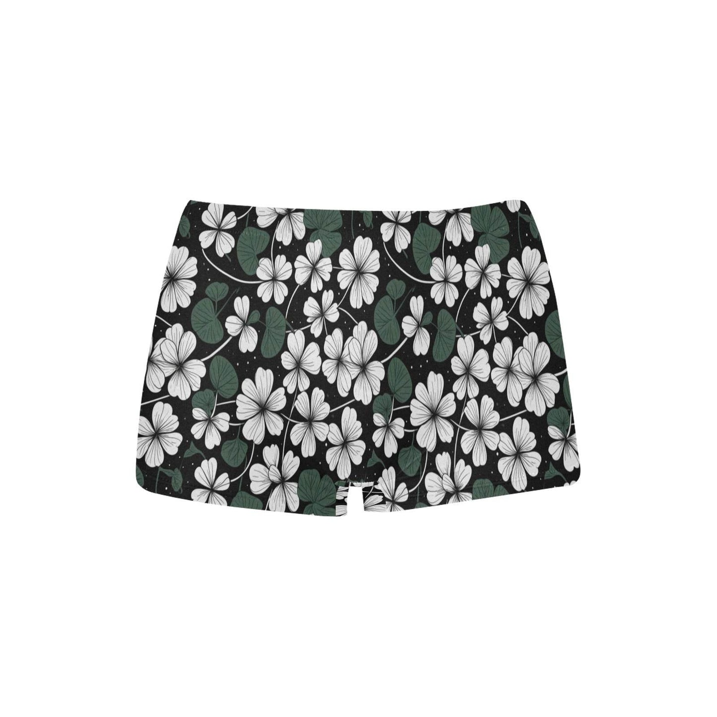 White Clover Women's Underwear Briefs Women's Boyshort Panties (Model L31) - DeRose Seasonal