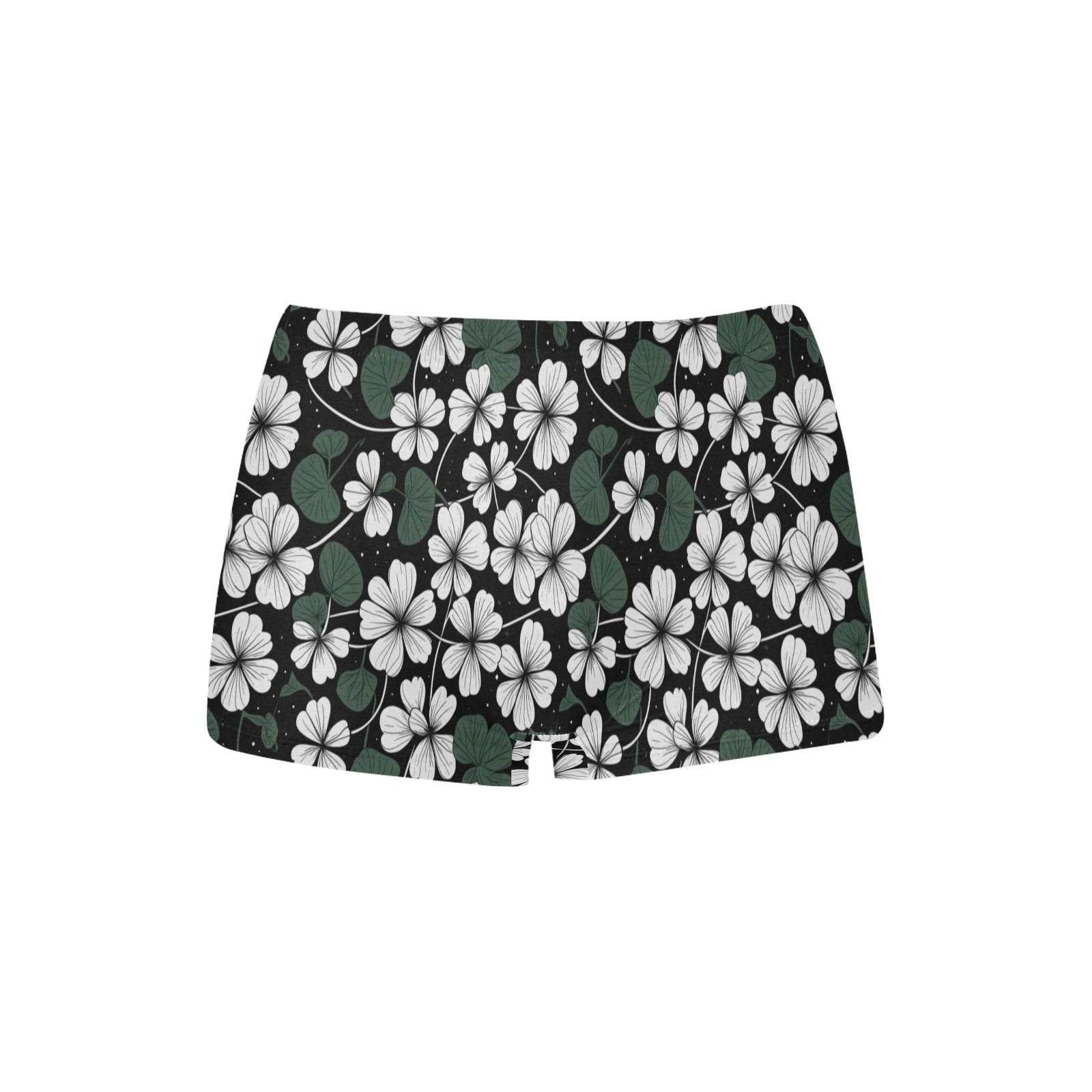 White Clover Women's Underwear Briefs Women's Boyshort Panties (Model L31) - DeRose Seasonal