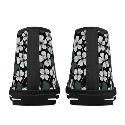White Clover Women's High Top Canvas Shoes - DeRose Seasonal