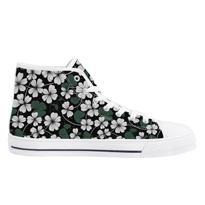 White Clover Women's High Top Canvas Shoes - DeRose Seasonal