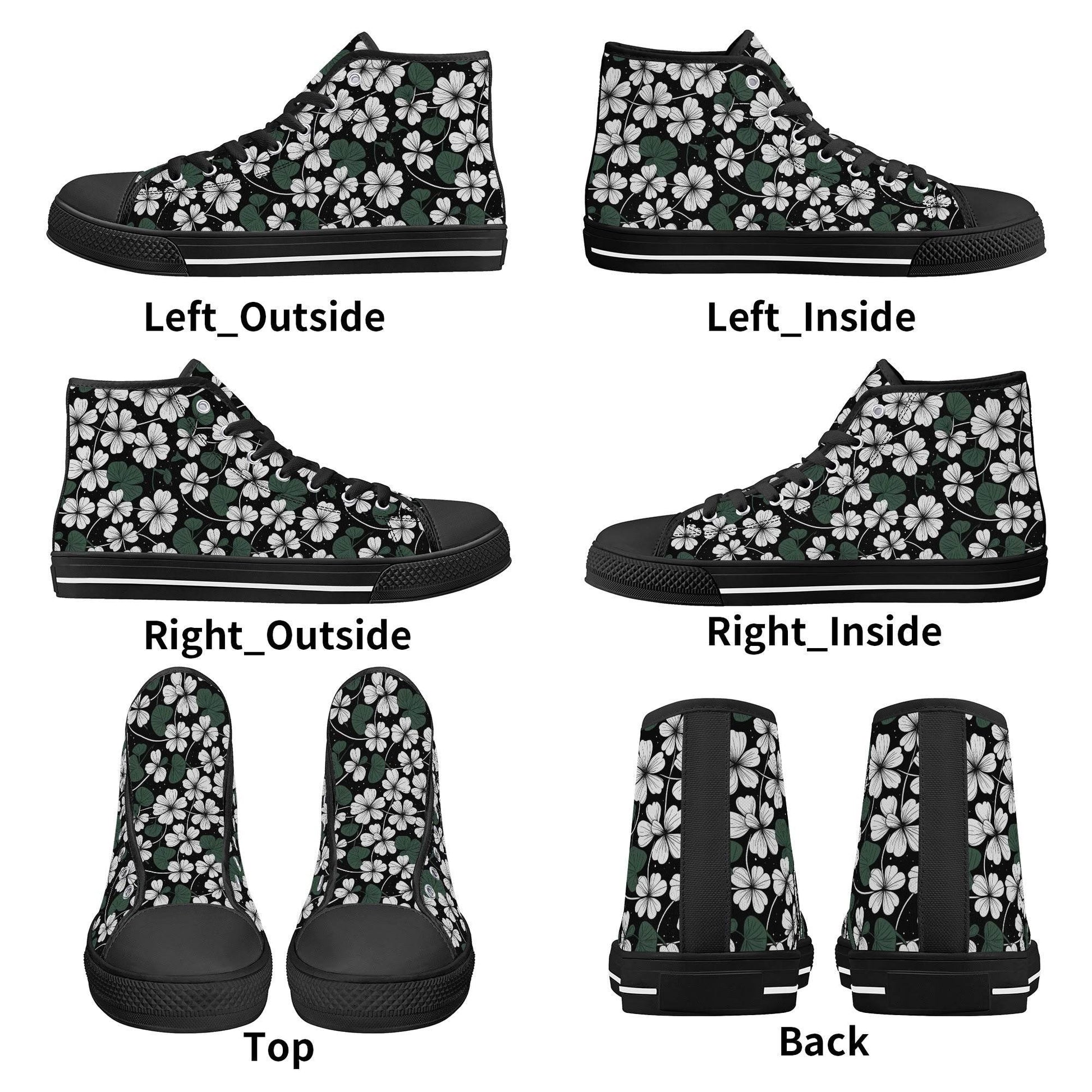 White Clover Women's High Top Canvas Shoes - DeRose Seasonal