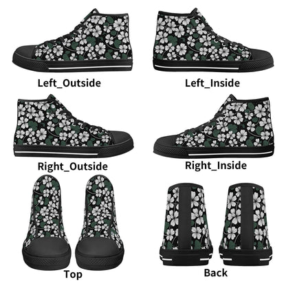 White Clover Women's High Top Canvas Shoes - DeRose Seasonal