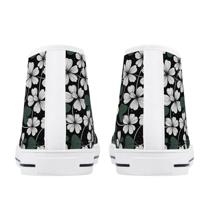 White Clover Women's High Top Canvas Shoes - DeRose Seasonal