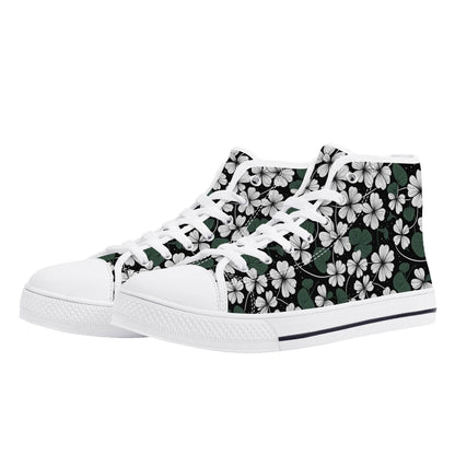 White Clover Women's High Top Canvas Shoes - DeRose Seasonal