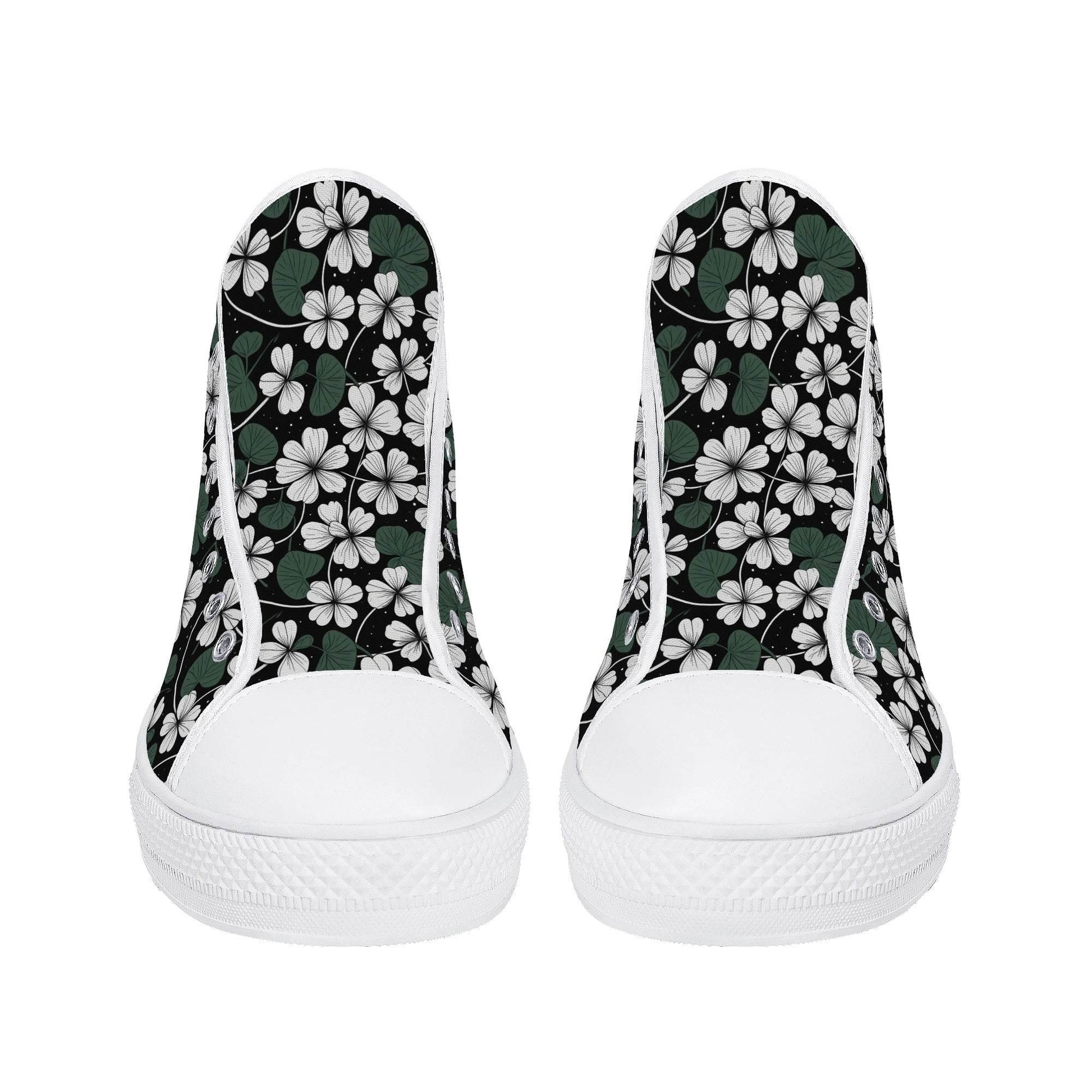 White Clover Women's High Top Canvas Shoes - DeRose Seasonal