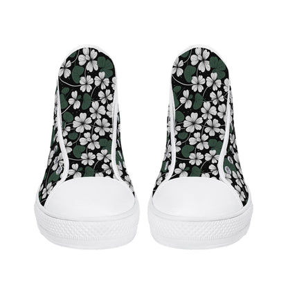 White Clover Women's High Top Canvas Shoes - DeRose Seasonal