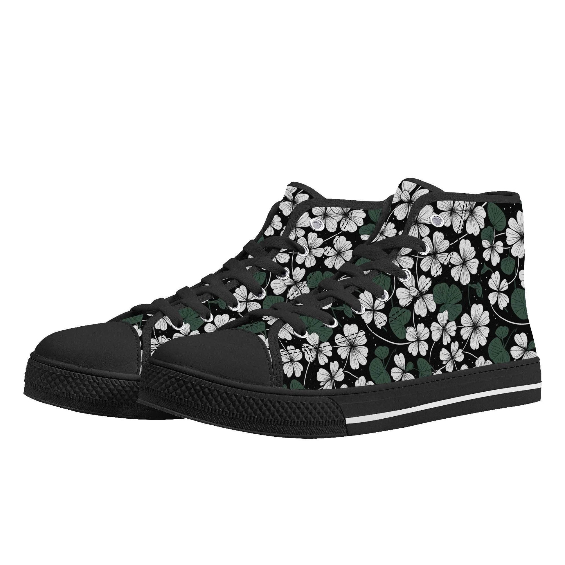 White Clover Women's High Top Canvas Shoes - DeRose Seasonal