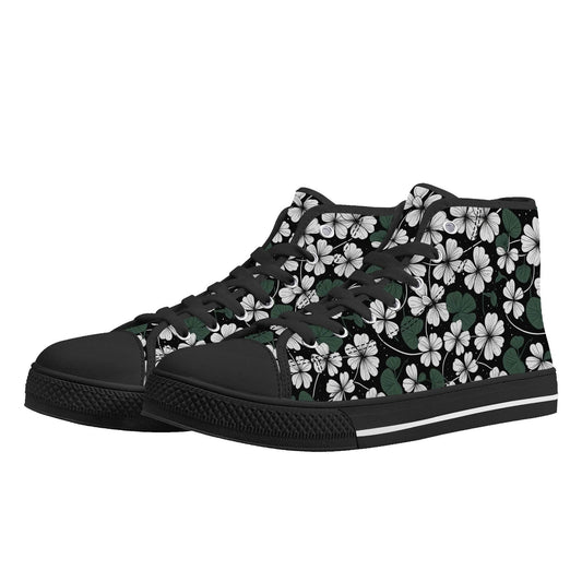 White Clover Women's High Top Canvas Shoes - DeRose Seasonal