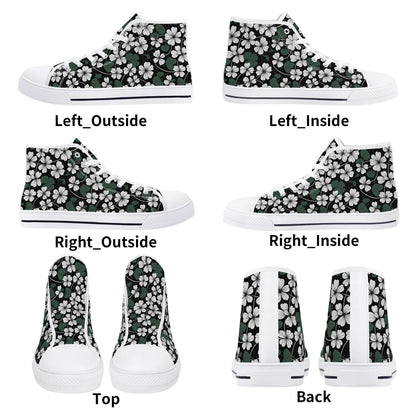 White Clover Women's High Top Canvas Shoes - DeRose Seasonal