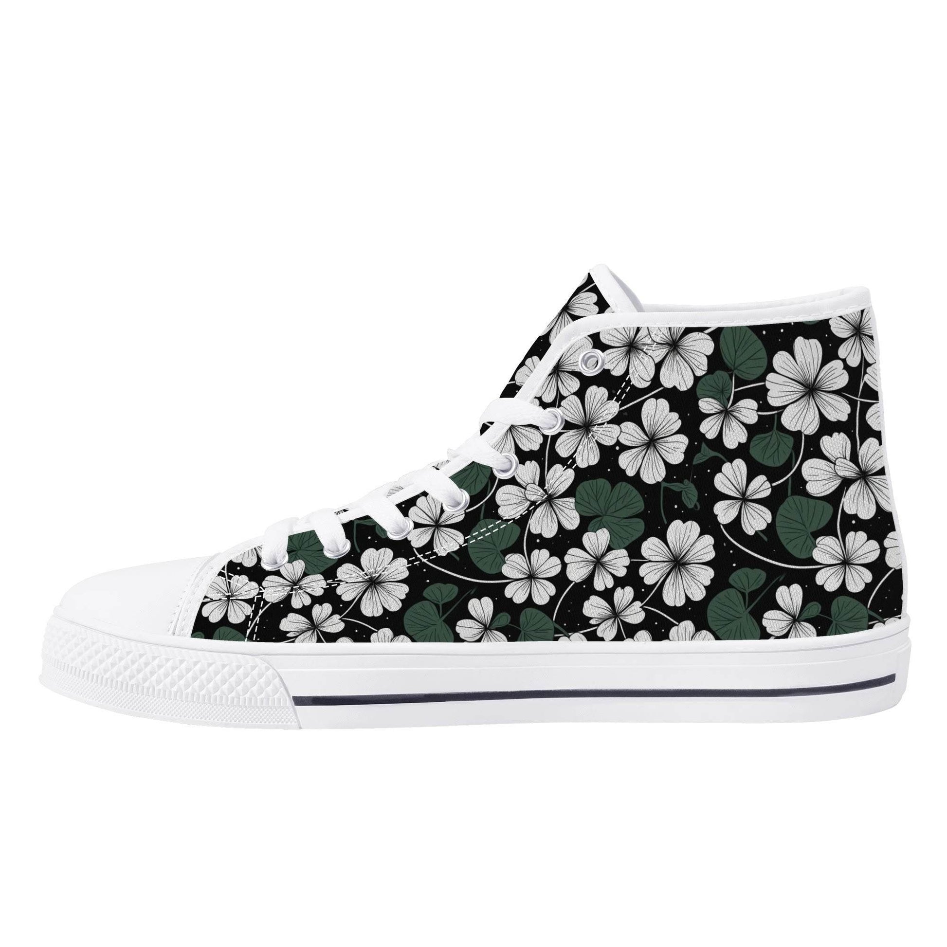 White Clover Women's High Top Canvas Shoes - DeRose Seasonal