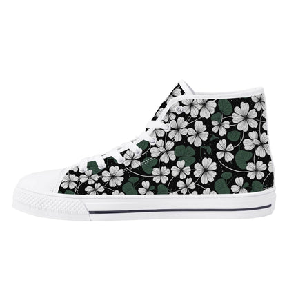 White Clover Women's High Top Canvas Shoes - DeRose Seasonal