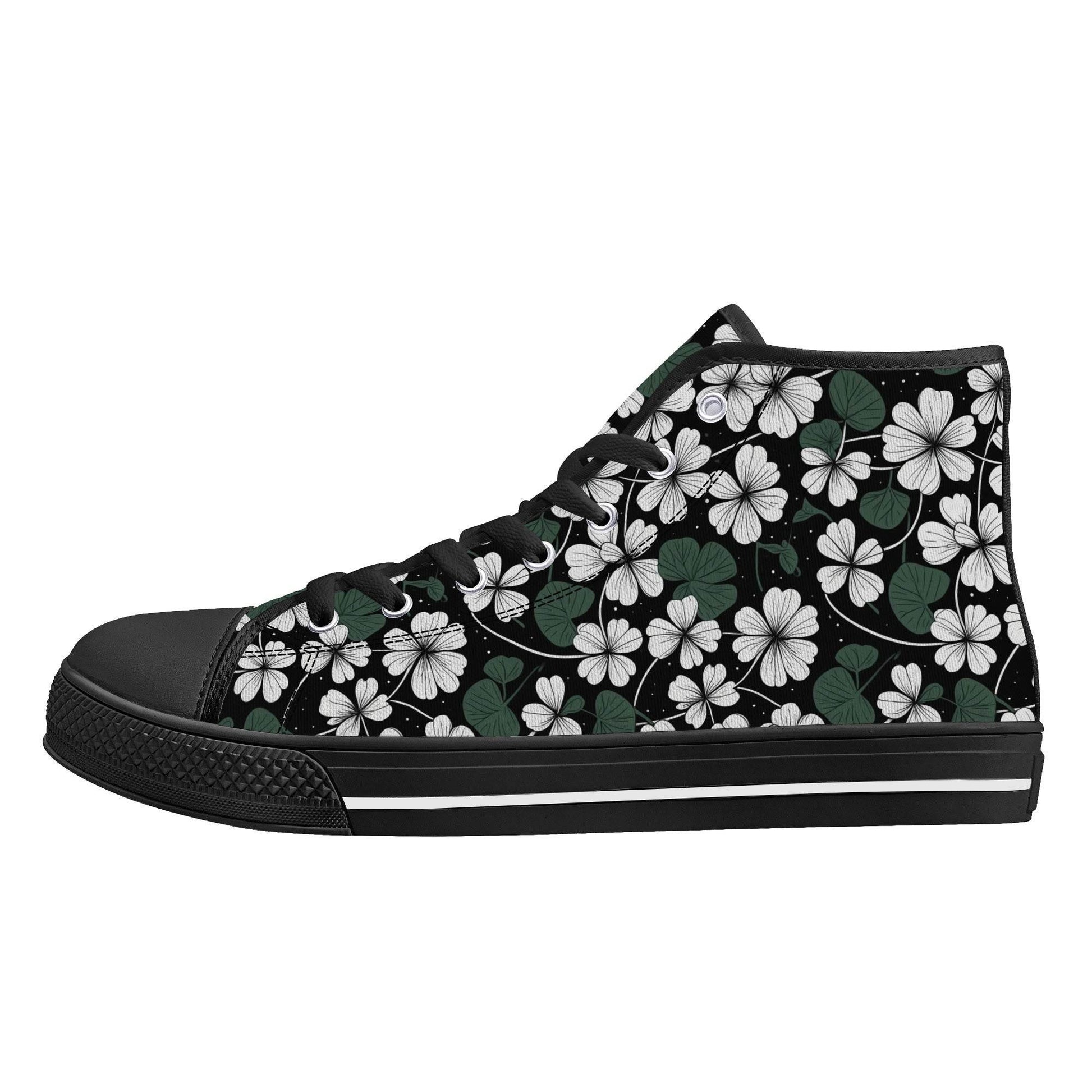 White Clover Women's High Top Canvas Shoes - DeRose Seasonal