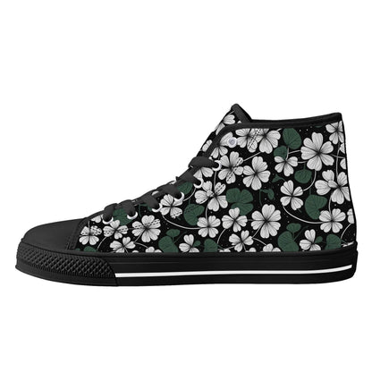 White Clover Women's High Top Canvas Shoes - DeRose Seasonal