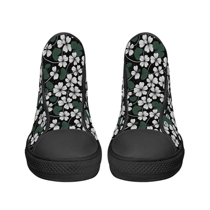 White Clover Women's High Top Canvas Shoes - DeRose Seasonal