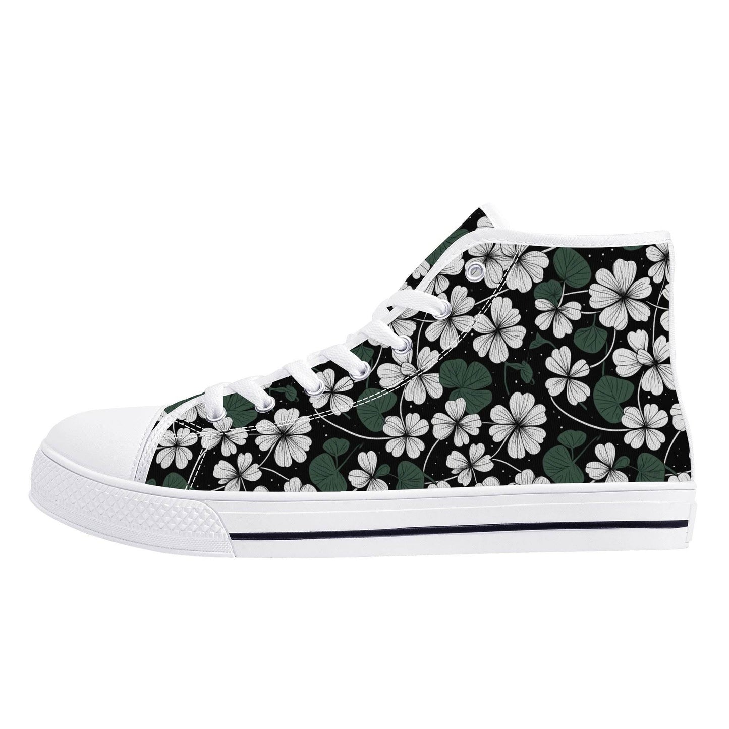White Clover Women's High Top Canvas Shoes - DeRose Seasonal