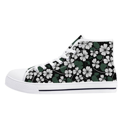 White Clover Women's High Top Canvas Shoes - DeRose Seasonal