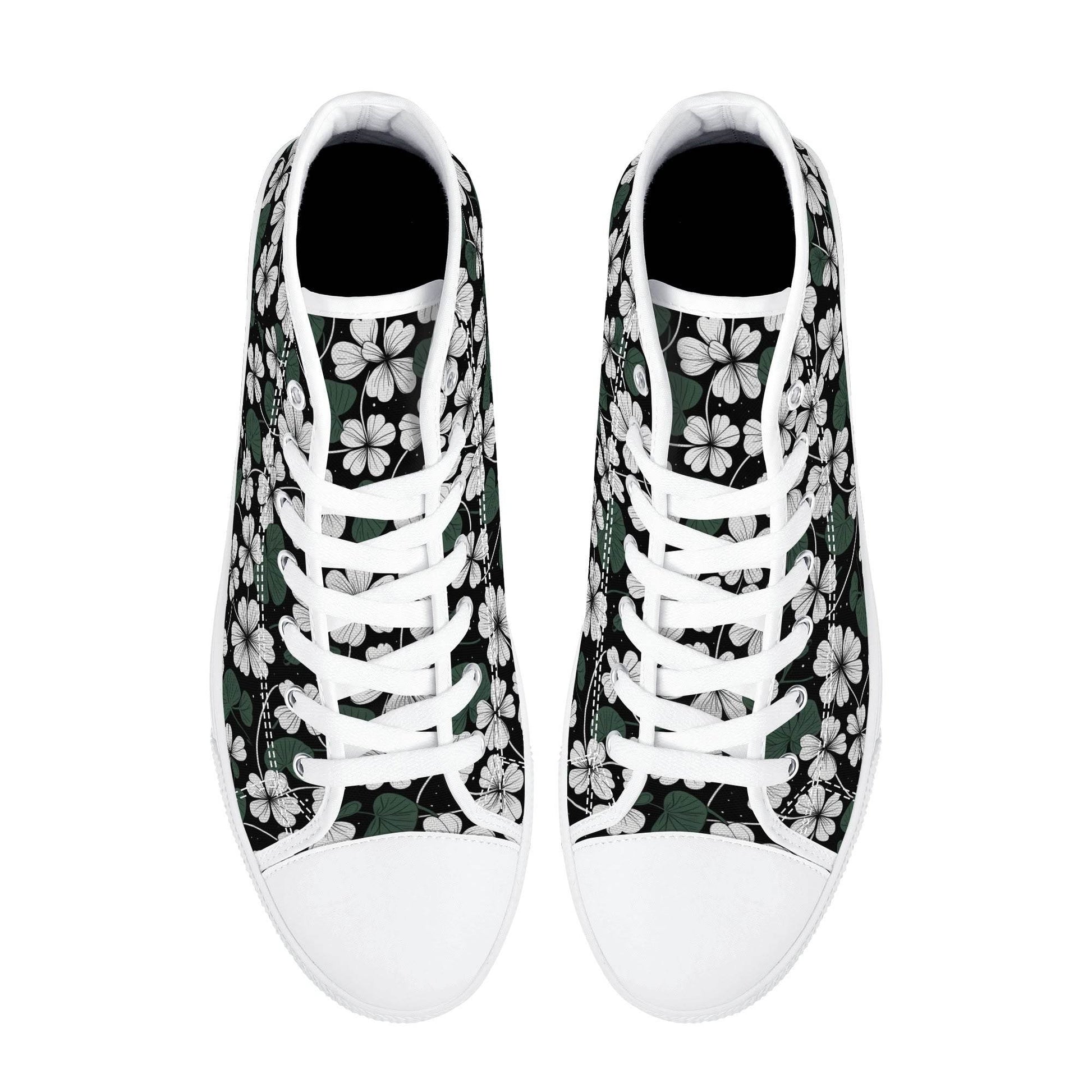 White Clover Women's High Top Canvas Shoes - DeRose Seasonal