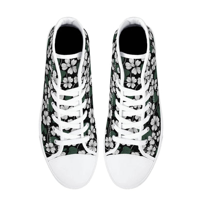White Clover Women's High Top Canvas Shoes - DeRose Seasonal