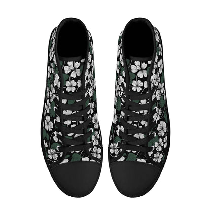 White Clover Women's High Top Canvas Shoes - DeRose Seasonal