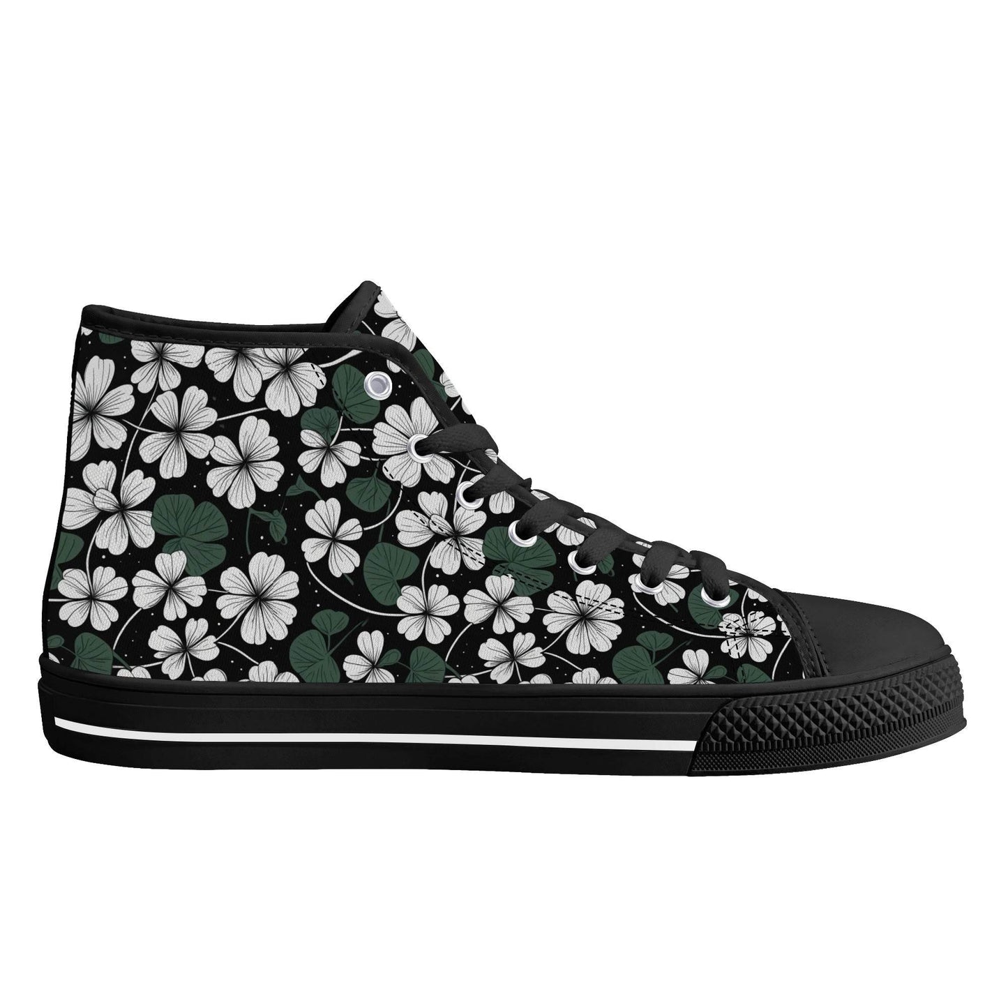 White Clover Women's High Top Canvas Shoes - DeRose Seasonal