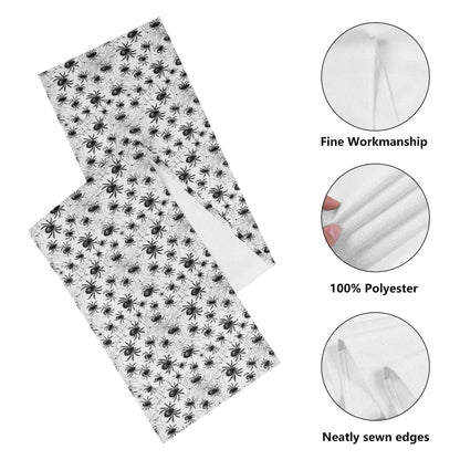 White and Black Spiders Polyester Table Runner - DeRose Seasonal