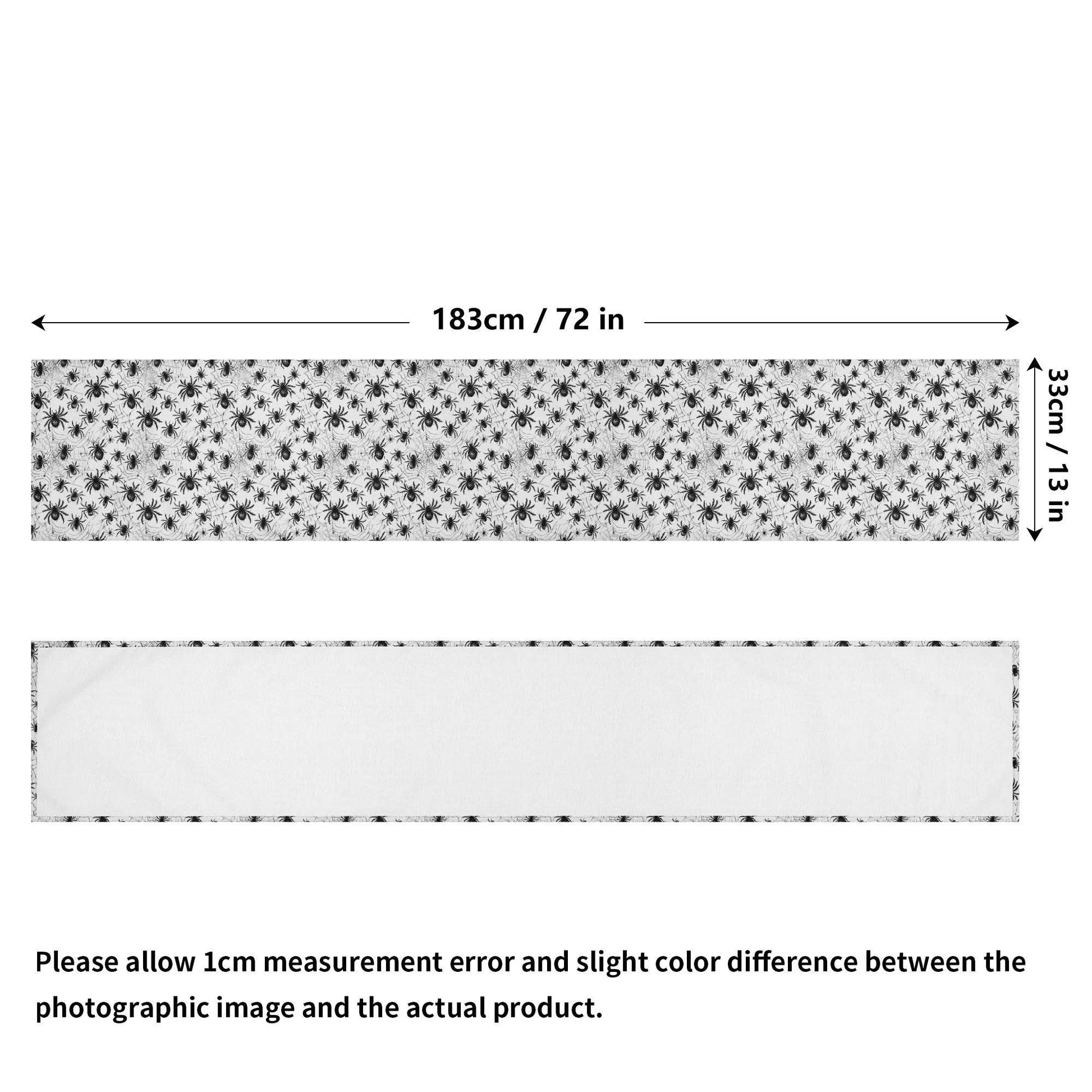 White and Black Spiders Polyester Table Runner - DeRose Seasonal
