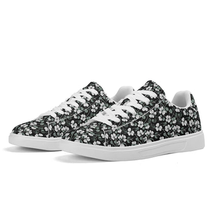 White and Green Clover Adult Lightweight Brand Low Top Leather Shoes - DeRose Seasonal