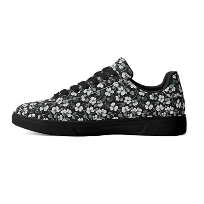 White and Green Clover Adult Lightweight Brand Low Top Leather Shoes - DeRose Seasonal