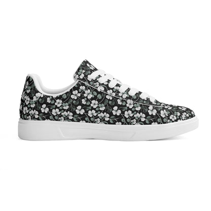 White and Green Clover Adult Lightweight Brand Low Top Leather Shoes - DeRose Seasonal