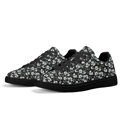 White and Green Clover Adult Lightweight Brand Low Top Leather Shoes - DeRose Seasonal