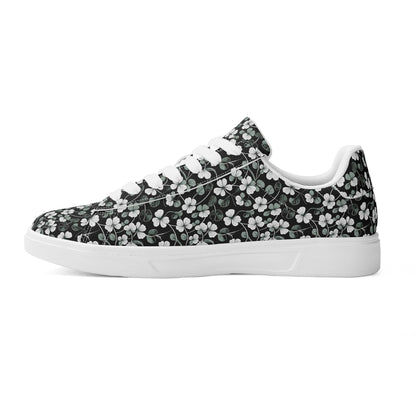 White and Green Clover Adult Lightweight Brand Low Top Leather Shoes - DeRose Seasonal