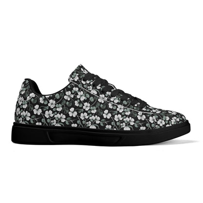 White and Green Clover Adult Lightweight Brand Low Top Leather Shoes - DeRose Seasonal