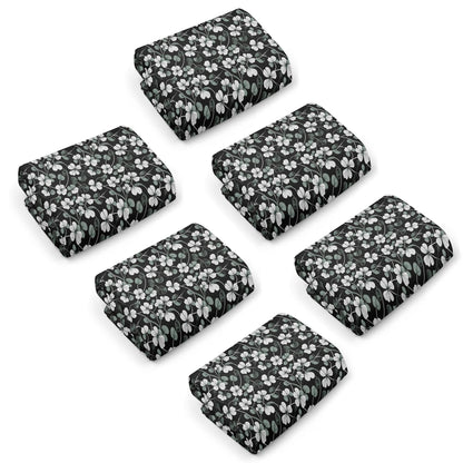 White and Green Clover Hand Towels (6 Pcs) - DeRose Seasonal