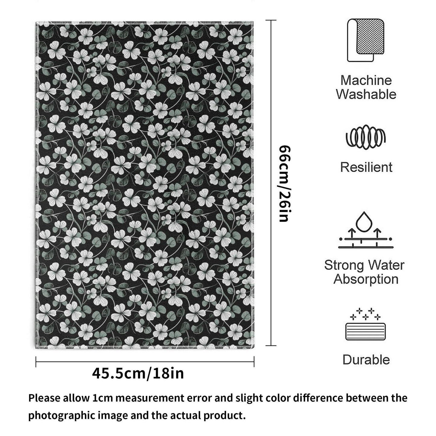 White and Green Clover Hand Towels (6 Pcs) - DeRose Seasonal