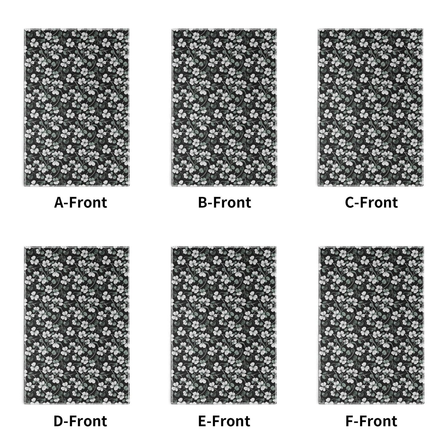 White and Green Clover Hand Towels (6 Pcs) - DeRose Seasonal