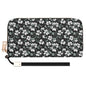 White and Green Clover Leather Zipper Wristlet Wallet - DeRose Seasonal