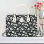 White and Green Clover Luxury Women Leather Handbag (3 sizes) - DeRose Seasonal