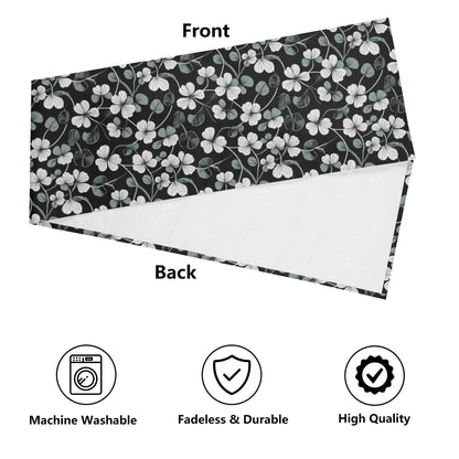 White and Green Clover Polyester Table Runner - DeRose Seasonal