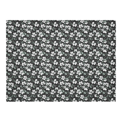 White and Green Clover Polyester Tablecloth Polyester Tablecloth 70"x 52" DeRose Seasonal