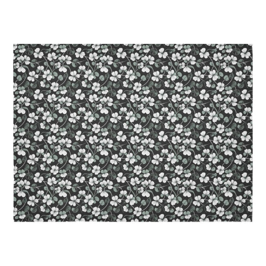 White and Green Clover Polyester Tablecloth Polyester Tablecloth 70"x 52" DeRose Seasonal