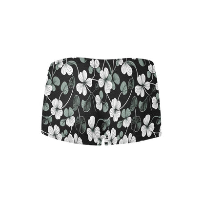 White and Green Clover Women's Underwear Briefs Women's Boyshort Panties (Model L31) - DeRose Seasonal