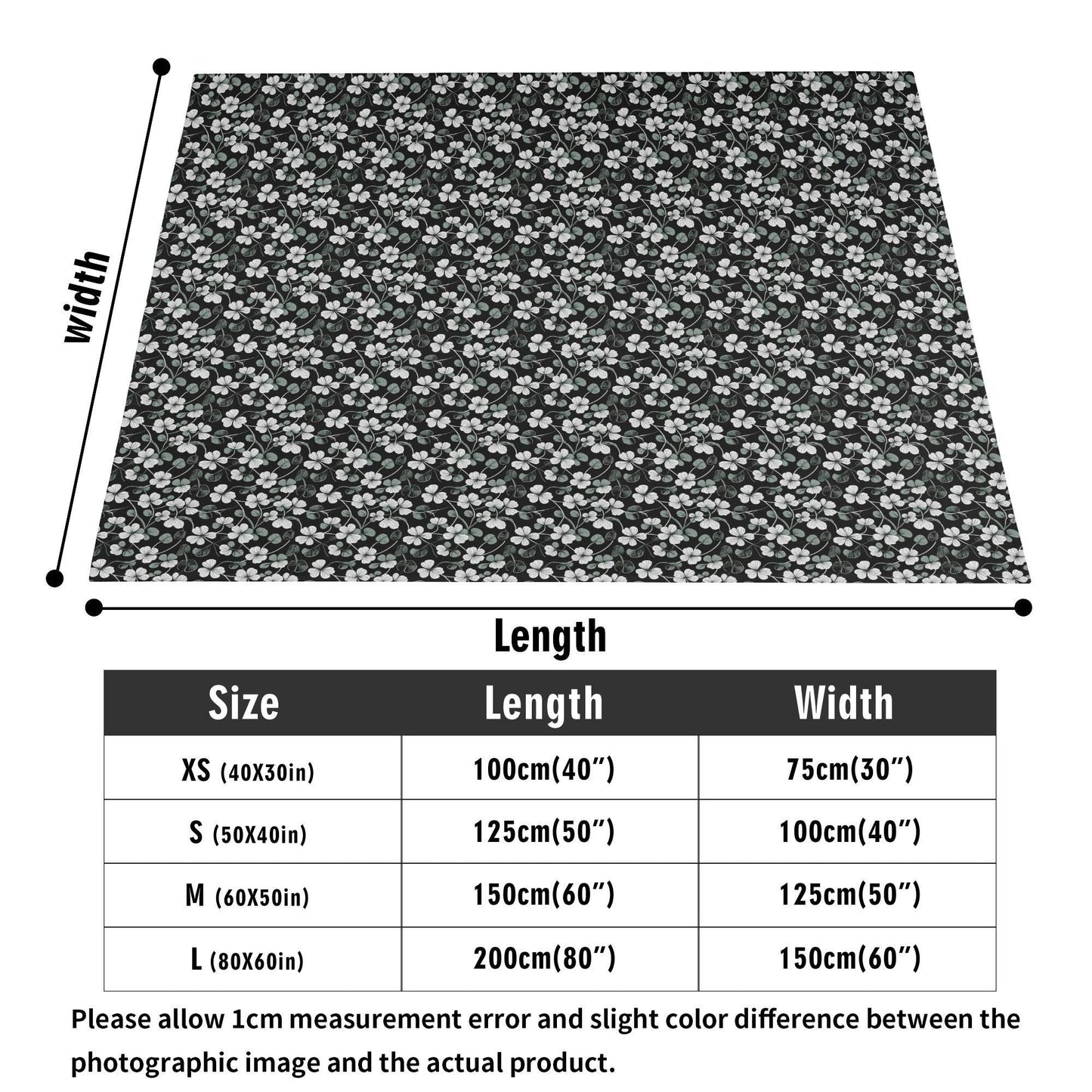 White and Green Clovers Flannel Breathable Blanket 4 Sizes - DeRose Seasonal