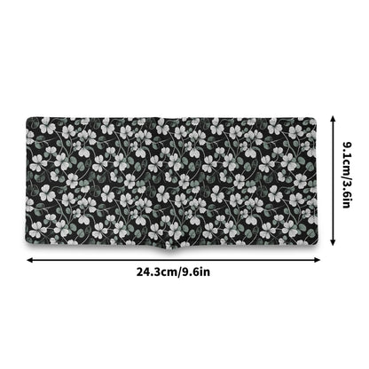 White and Green Clovers Men's Leather Folded Wallet - DeRose Seasonal