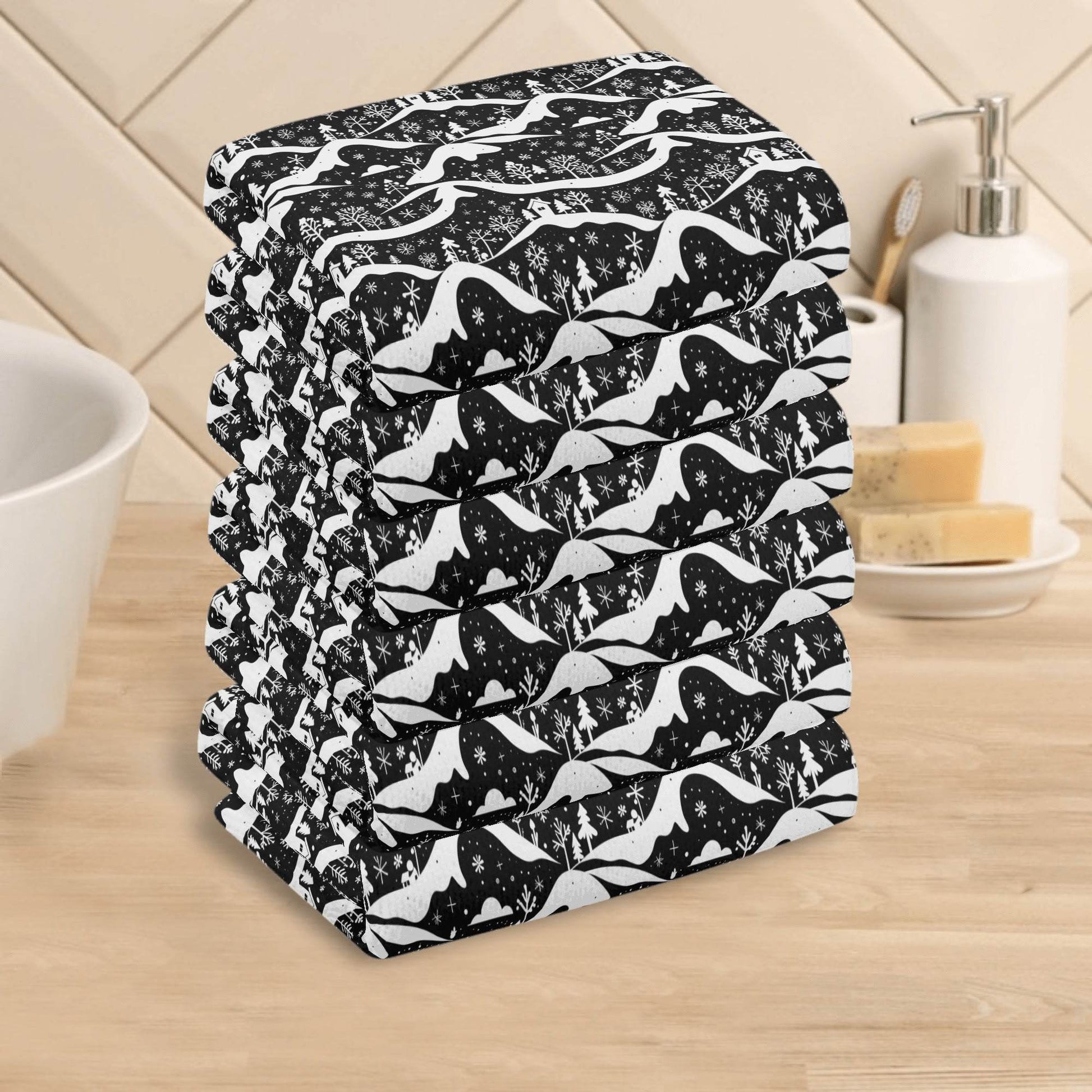 Winter Town Hand Towels (6 Pcs) - DeRose Seasonal