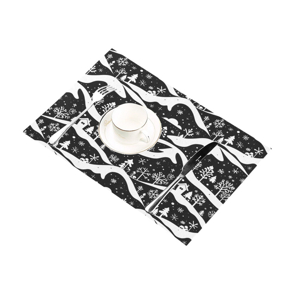 Winter Town Table Placemat (set of 6) Placemats 12" x 18" (Set of 6) DeRose Seasonal